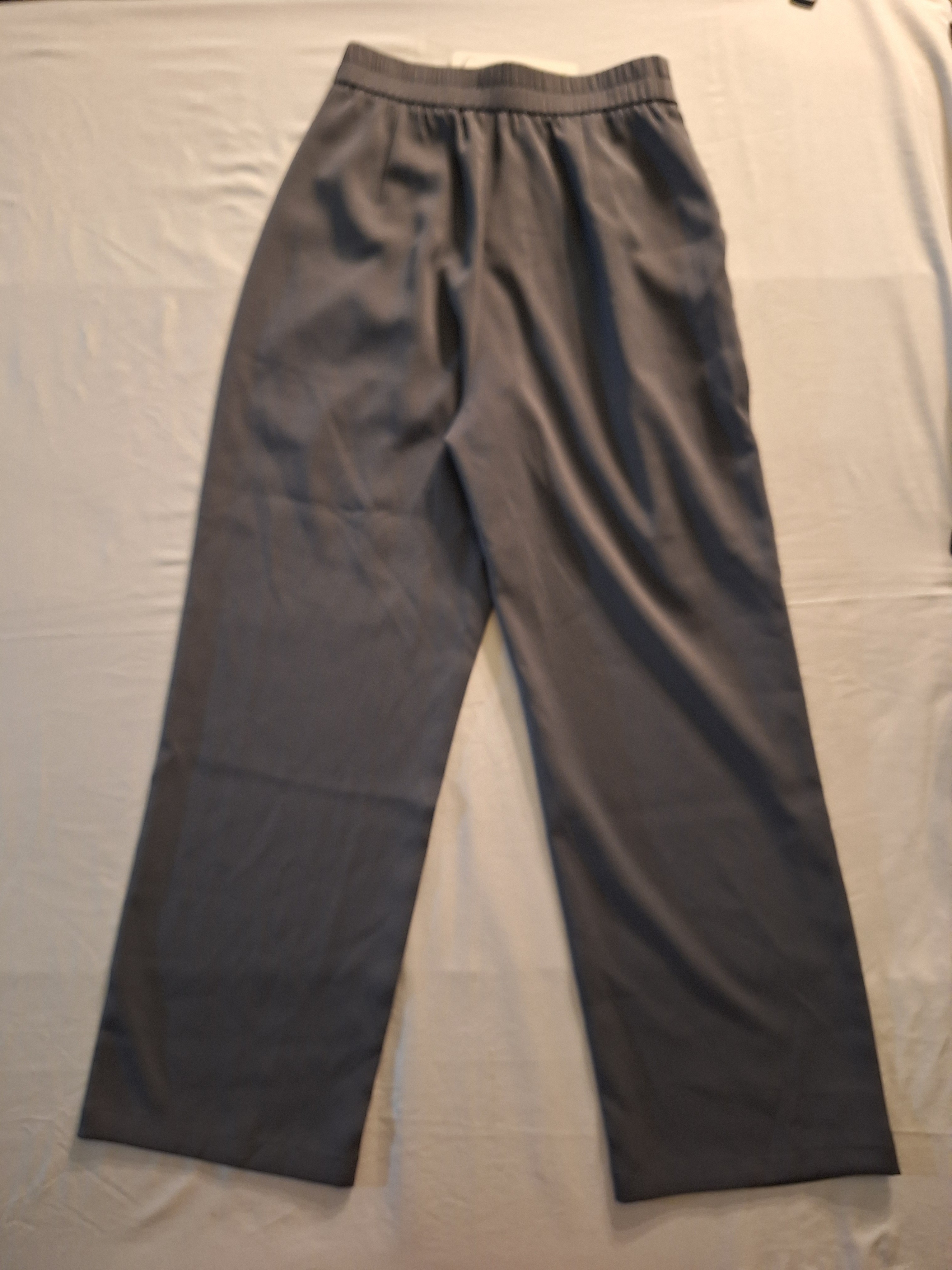 High-Waist Pleated Wide-Leg Trousers- Charcoal Gray- Xs Petite — image 6 of 8